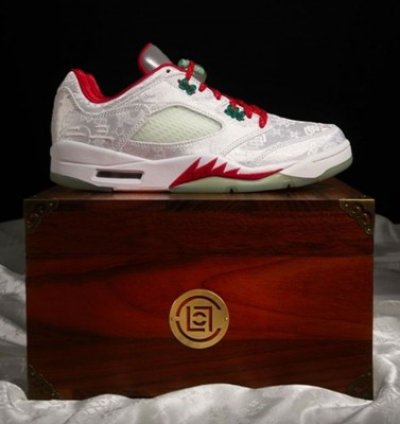 Clot X Nike Air Jordan 5 Low White Silk Basketball Sneakers
