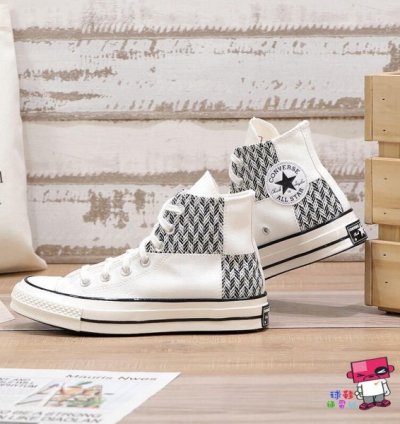 Converrse Chuck 70 Herringbone Black White Sneakers