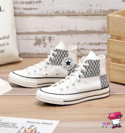 Converrse Chuck 70 Herringbone Black White Sneakers