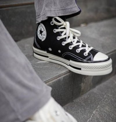 Convers E Chuck Taylor 70 Plus Black White Sneakers