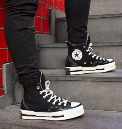 Convers E Chuck Taylor 70 Plus Black White Sneakers