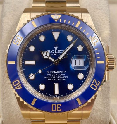 Rolex Submariner Date Blue Dial 41mm Yellow Gold 126618lb Unworn 2023