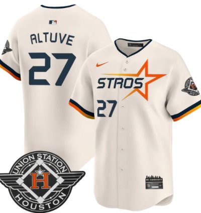 José Altuve Jersey 27 Houston Astros 2025 City Connect Vapor Premier Limited Stitched Cream