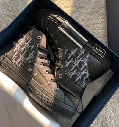 Diior B23 High Top Oblique Black Sneakers