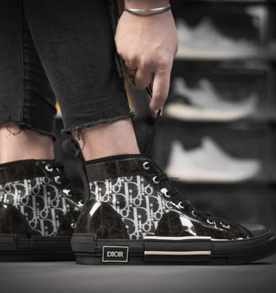 Diior B23 High Top Oblique Black Sneakers