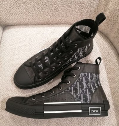 Diior B23 High Top Oblique Black Sneakers