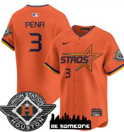 Jeremy Pena Jersey 3 Houston Astros 2025 City Connect Vapor Premier Limited Stitched Orange