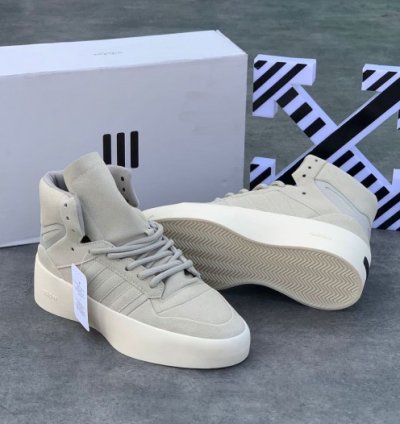 Fear Of God X Adidas Rivarly High 86 White Grey Sneakers
