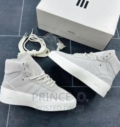 Fear Of God X Adidas Rivarly High 86 White Grey Sneakers