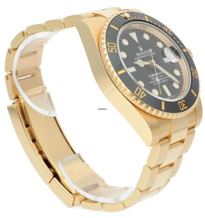 Rolex Submariner Date Ceramic Bezel Yellow Gold Black 116618ln Men Watch
