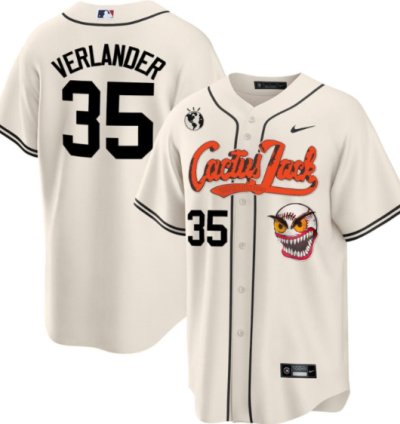 Justin Verlander 35 Houston Astros Cactus Jack Cream Jersey