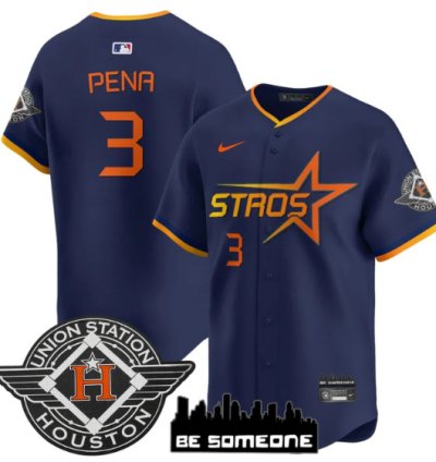 Jeremy Pena Jersey 3 Houston Astros 2025 City Connect Vapor Premier Limited Stitched Navy
