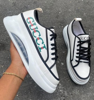 Gucci Tube Platform White Black Sneakers