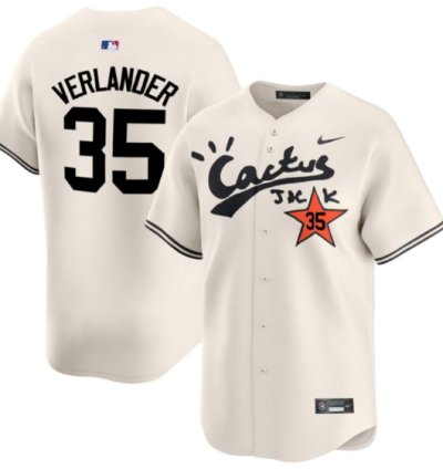 Justin Verlander 35 Houston Astros Cactus Jack Cream Jersey V2