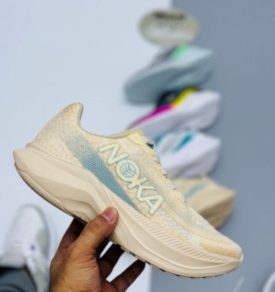 Hok A Mach X Cream Sneakers