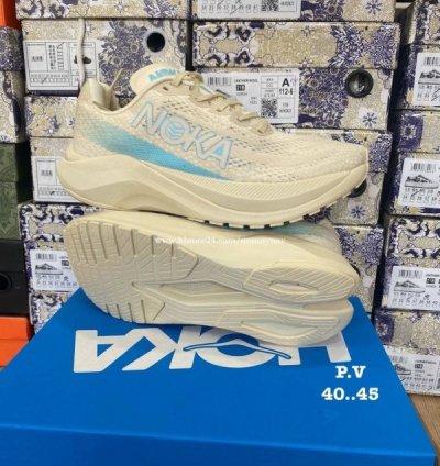 Hok A Mach X Cream Sneakers