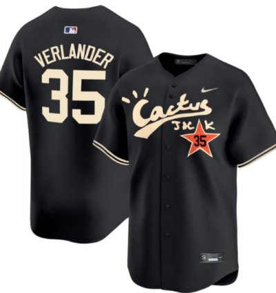 Justin Verlander 35 Houston Astros Cactus Jack Black Jersey V2