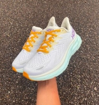 Hoka One Clifton 8 White Running Shoes