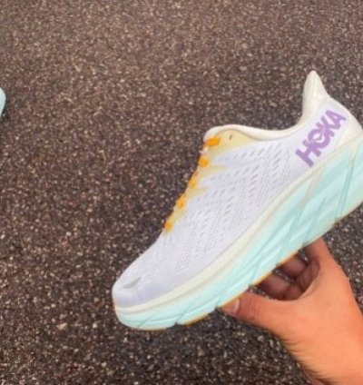 Hoka One Clifton 8 White Running Shoes