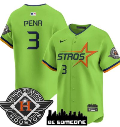 Jeremy Pena Jersey 3 Houston Astros 2025 City Connect Vapor Premier Limited Stitched Green