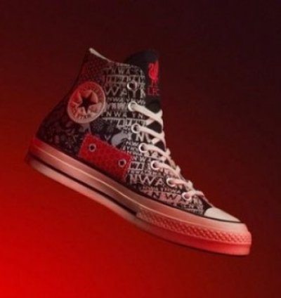 Liverpool Fc X Converrse Chuck 70 White Black Sneakers