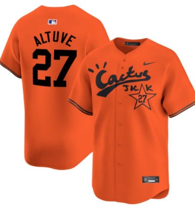 Jose Altuve 27 Houston Astros Cactus Jack Men Jersey - Orange