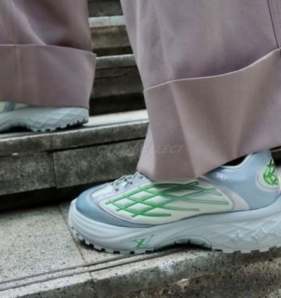 Louis Vuitton Lv Discovery Lace Up Silver Green Sneakers