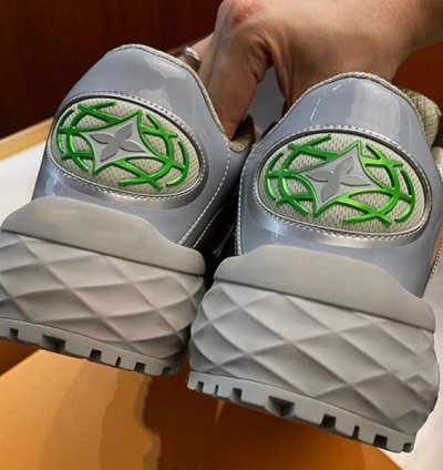 Louis Vuitton Lv Discovery Lace Up Silver Green Sneakers