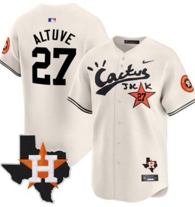 Jose Altuve 27 Houston Astros Cactus Jack Limited Jersey Houston Patch
