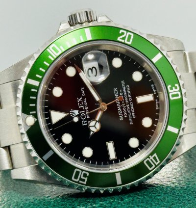 Rolex Submariner Date Kermit Fat Four 50th Anniversary Full Set Full Stickers Nos 2004