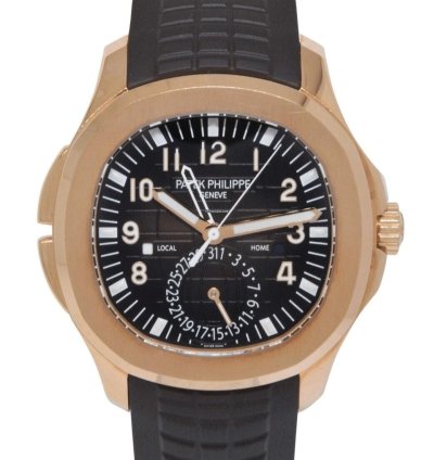 Patek Philippe Aquanaut 5164 Aquanaut Dual Time 18k Rose Gold Rubber Watch 5164r