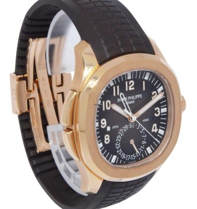 Patek Philippe Aquanaut 5164 Aquanaut Dual Time 18k Rose Gold Rubber Watch 5164r