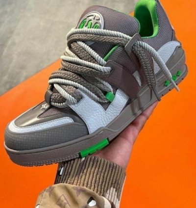 Louis Vuitton Skate Trainer Grey Green Sneakers