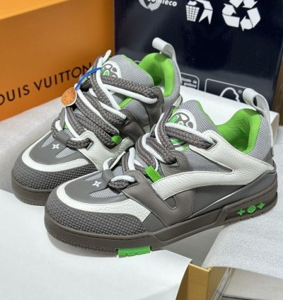 Louis Vuitton Skate Trainer Grey Green Sneakers