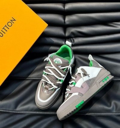 Louis Vuitton Skate Trainer Grey Green Sneakers