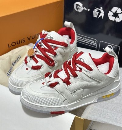 Louis Vuitton Skate Trainer White Red Sneakers