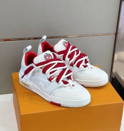 Louis Vuitton Skate Trainer White Red Sneakers
