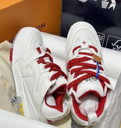 Louis Vuitton Skate Trainer White Red Sneakers