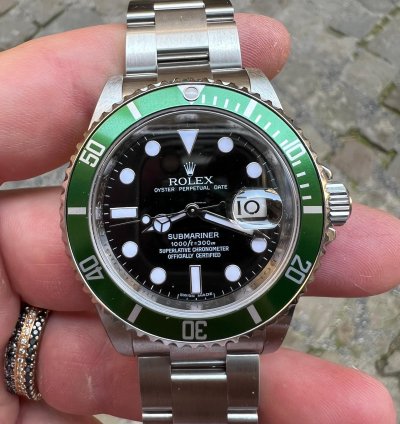 Rolex Submariner Date Kermit Italia Nuovo New Full Set Stikered Plastiche