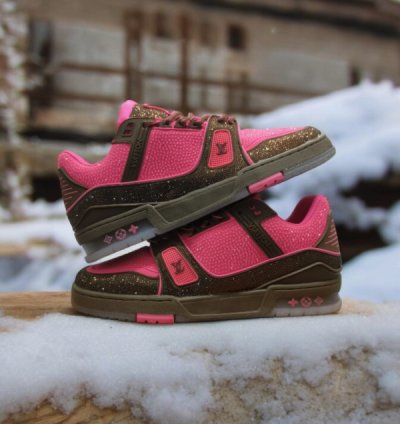 Louisvuitton Crystal Diamond Pink Sneaker