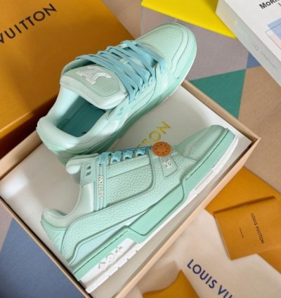 Louisvuitton Lv Trainer Mint Green Sneakers