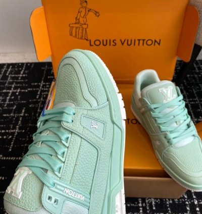 Louisvuitton Lv Trainer Mint Green Sneakers