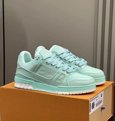 Louisvuitton Lv Trainer Mint Green Sneakers