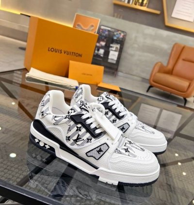 Louisvuitton Lv Trainer Virgil Abloh White Black Sneakers