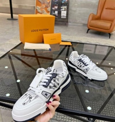 Louisvuitton Lv Trainer Virgil Abloh White Black Sneakers