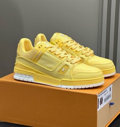 Louisvuitton Lv Trainer Yellow White Sneakers