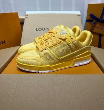 Louisvuitton Lv Trainer Yellow White Sneakers