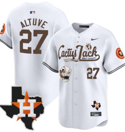 Jose Altuve 27 Houston Astros Cactus Jack Foundation Fall Classic Limited Jersey White