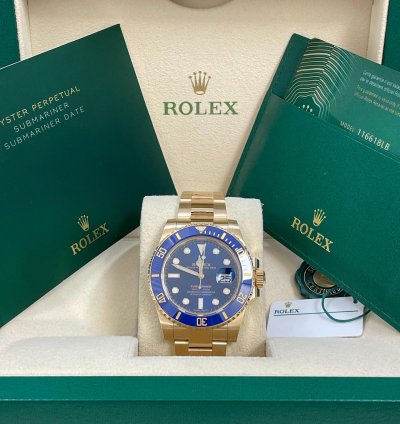 Rolex Submariner Date New 2020 Submariner Date Yellow Gold Blue Dial Blue Bezel 116618lb