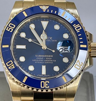 Rolex Submariner Date New 2020 Submariner Date Yellow Gold Blue Dial Blue Bezel 116618lb